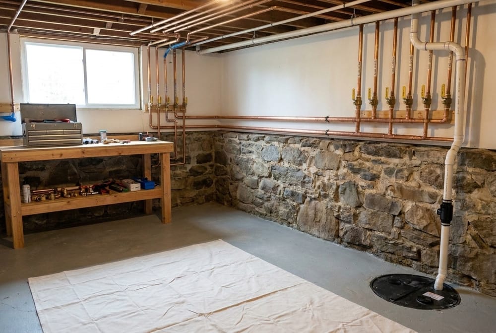 Sump pit installation: after