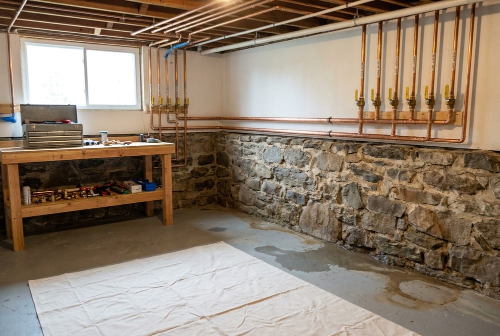 Sump pit installation: before