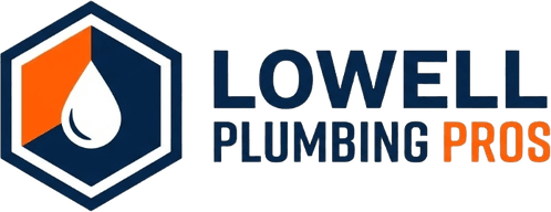 Lowell Plumbing Pros logo: hexagon with a water drop